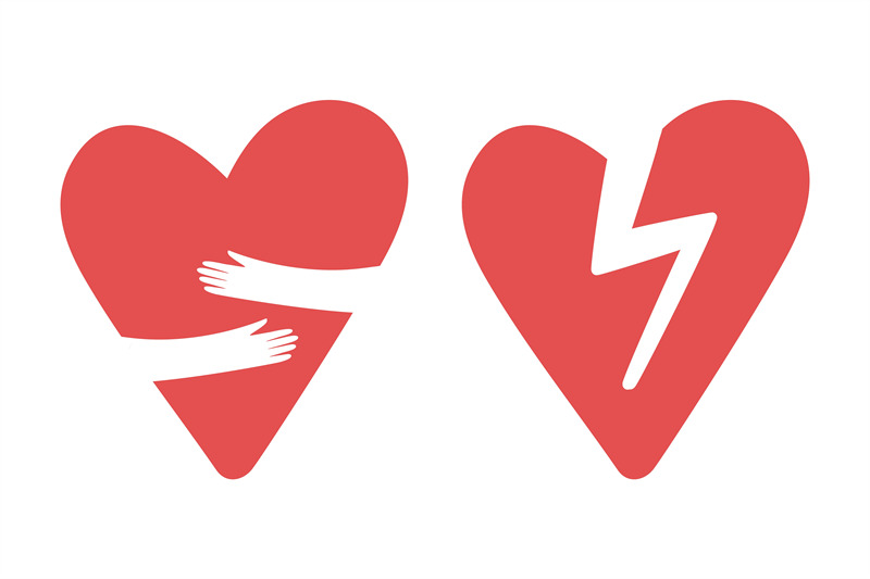 broken-and-hugging-hearts-vector-icons-love-yourself-divorce-heart