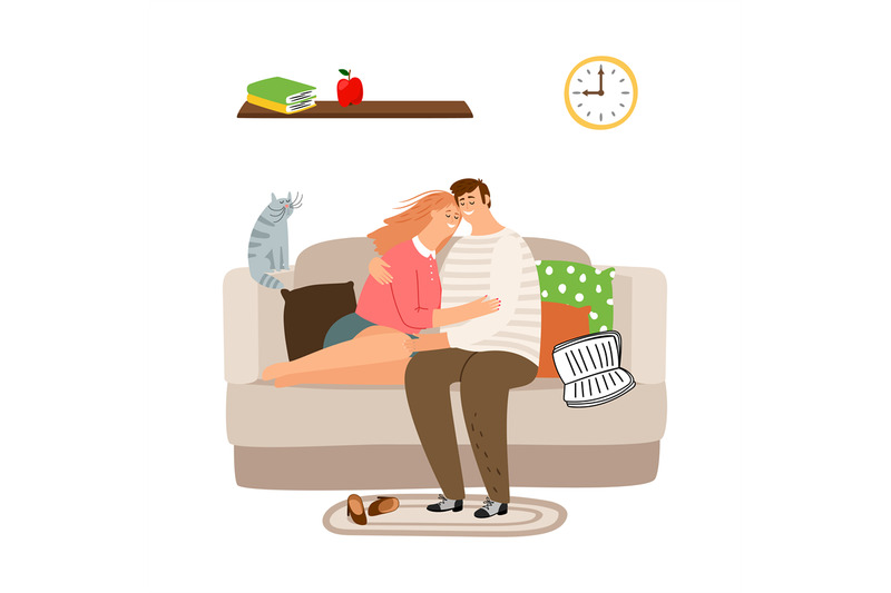 couple-in-love-on-sofa-vector-illustration-calm-evening-together-conc