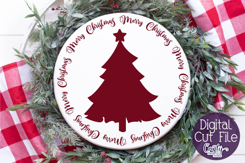 Christmas Svg, Merry Christmas Svg, Christmas Round Sign By Crafty Mama