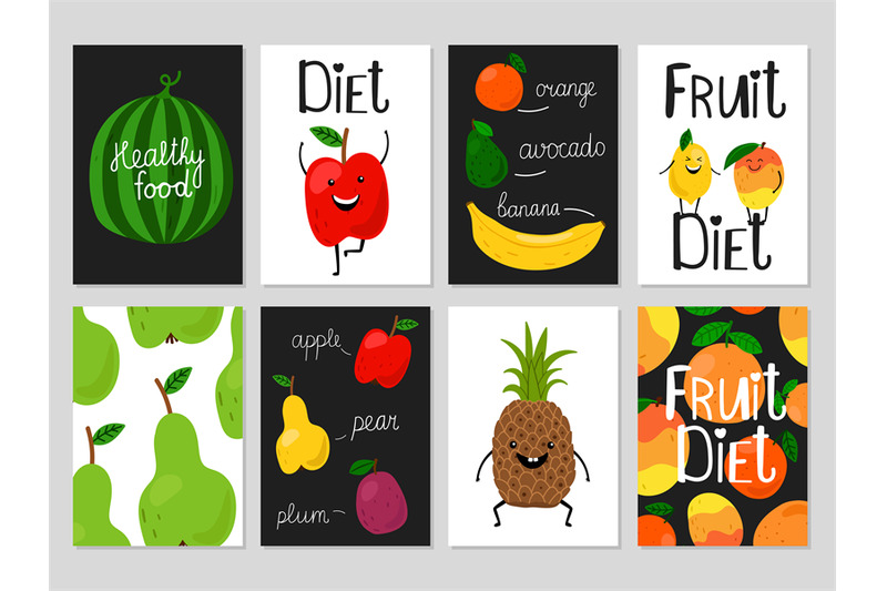cartoon-fruits-cards