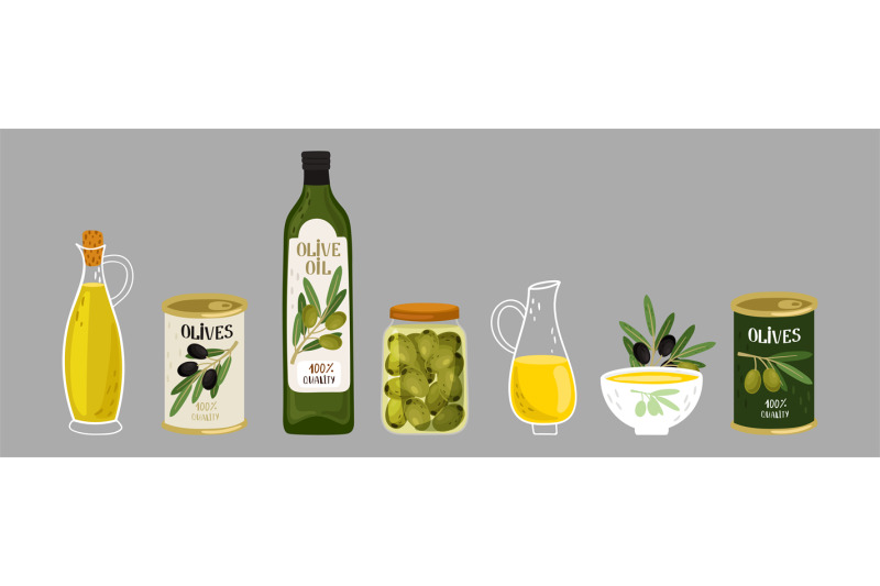 olive-products-vector-collection-olive-oil-branches-bottles-illustr