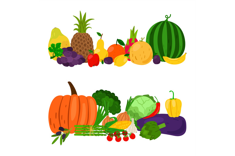 vegetables-fruits-set