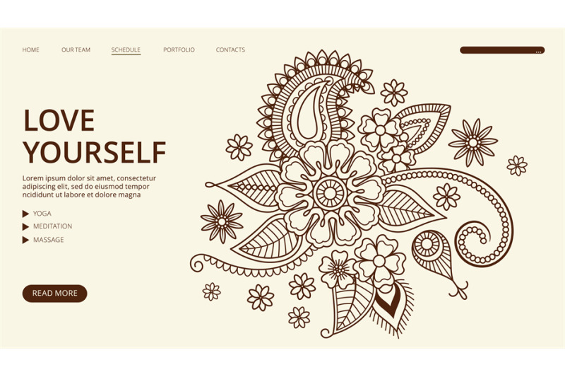 yoga-center-landing-page-vector-floral-ornament-web-banner-love-your
