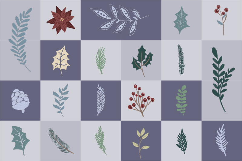 winter-foliage-clipart-pack