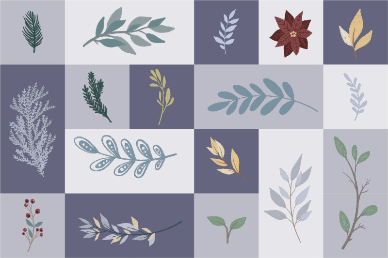 winter-foliage-clipart-pack