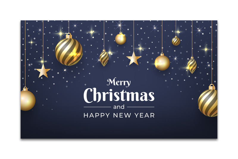 merry-christmas-and-new-year-design-with-sparkling-gold-ornaments