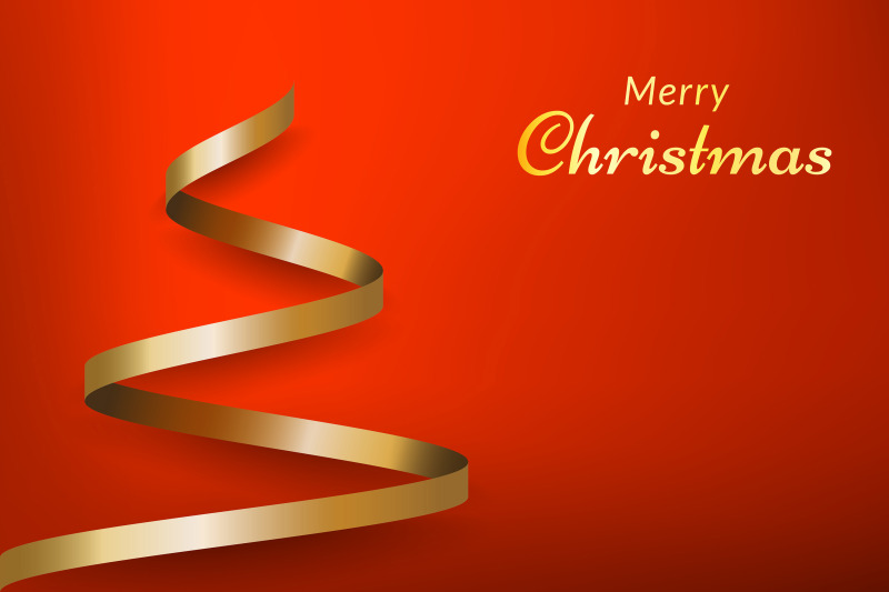 red-christmas-background-with-tree-made-of-gold-ribbon-vector-designs