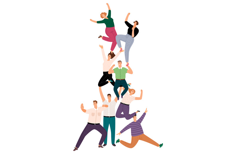 successful-people-teamwork-pyramid-happy-young-human-community-suppor