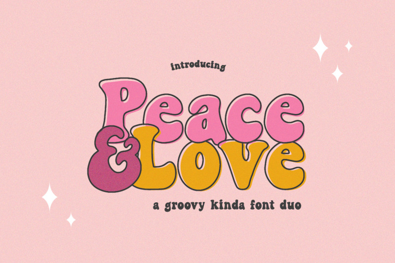 peace-and-love-font-duo-groovy-fonts-retro-fonts-60s-fonts