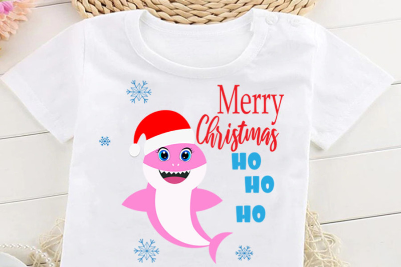 Christmas Shark SVG Cut Files Merry Christmas Svg, Baby shark Svg, gir