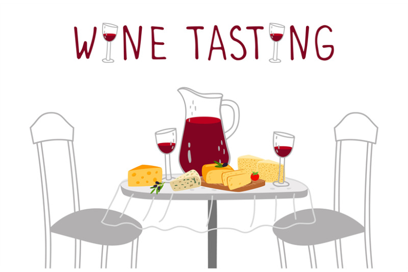 wine-tasting-poster-red-wine-cheese-vector-illustration-craft-drink