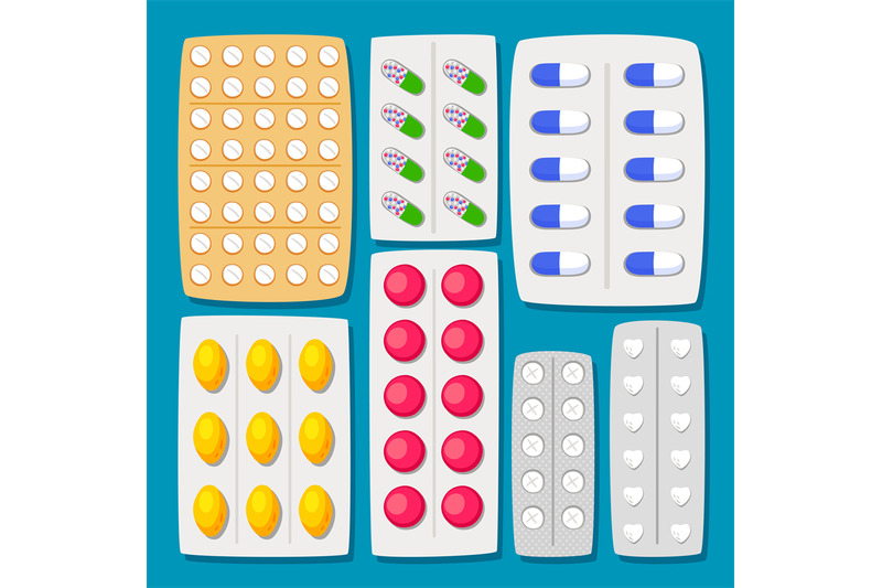 cartoon-pills-blisters-set