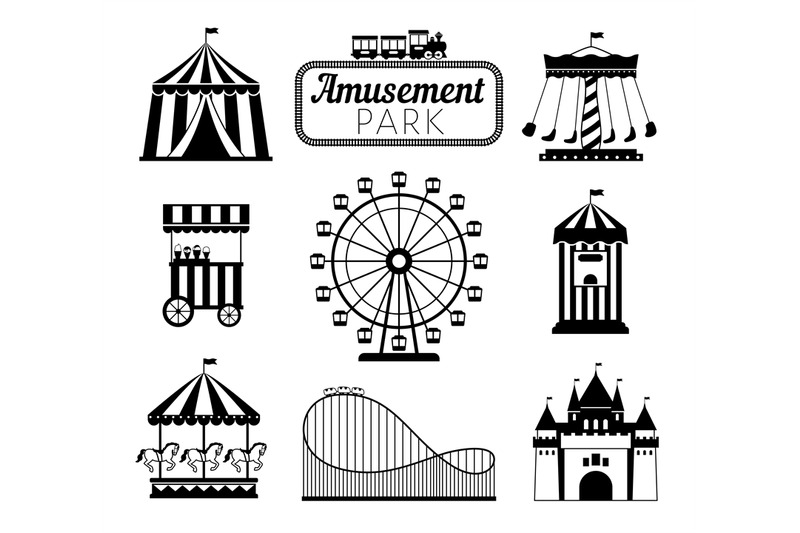 amusement-park-black-icons