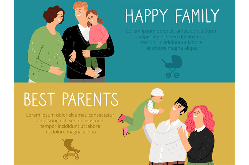 happy-family-banners-set