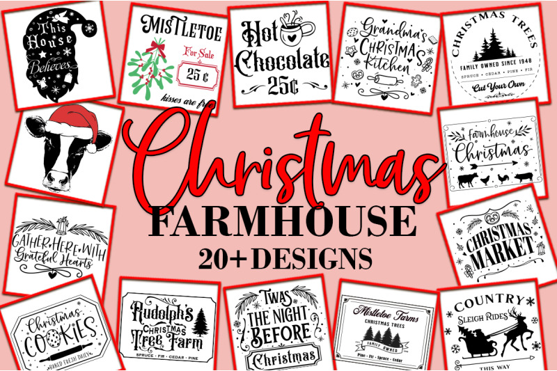 Download Christmas Farmhouse Bundle SVG Design Bundle By Freeling ...