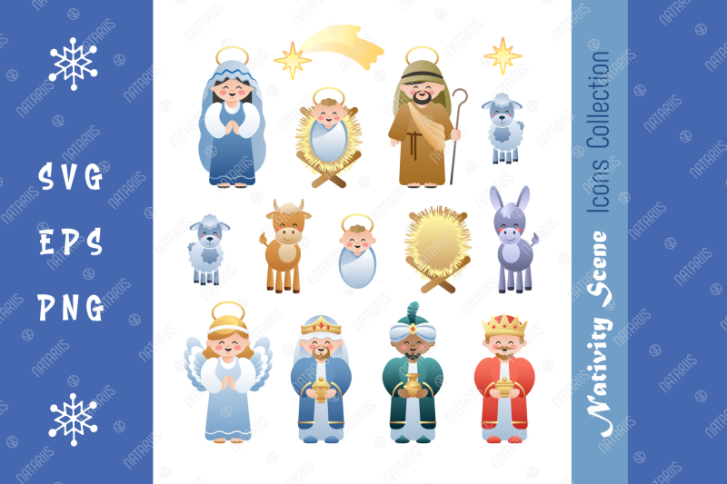 nativity-scene-clip-arts-collection-cute-cartoon-characters