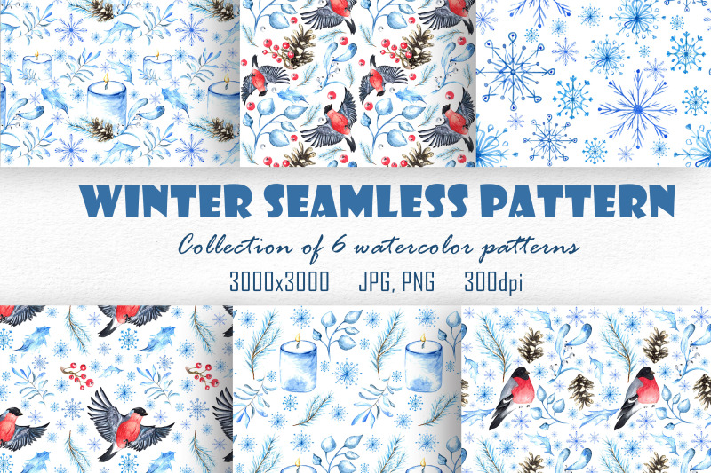 winter-watercolor-seamless-pattern-collection