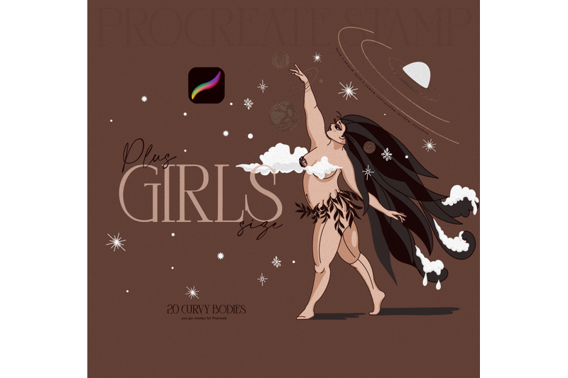 girls-plus-size-curly-bodies-women-poses-stamp-for-procreate