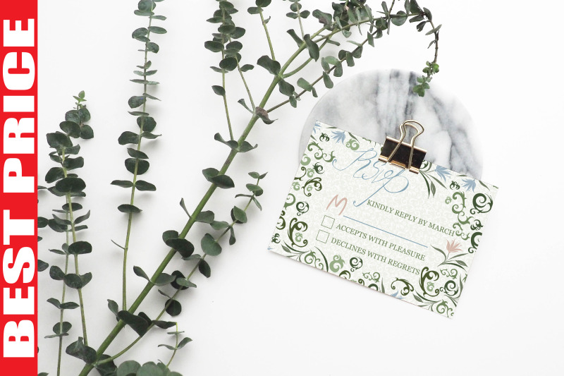 green-wedding-invitation-cards