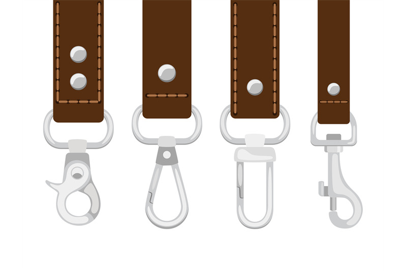 leather-belts-with-carabine-clasp-collection-vector