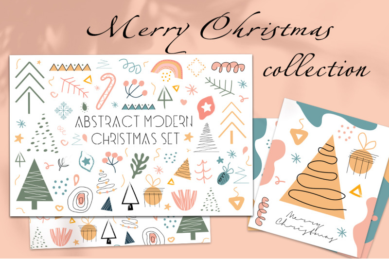 abstract-hand-drawing-christmas-set