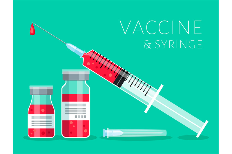 vaccine-and-syringe-vector-illustration