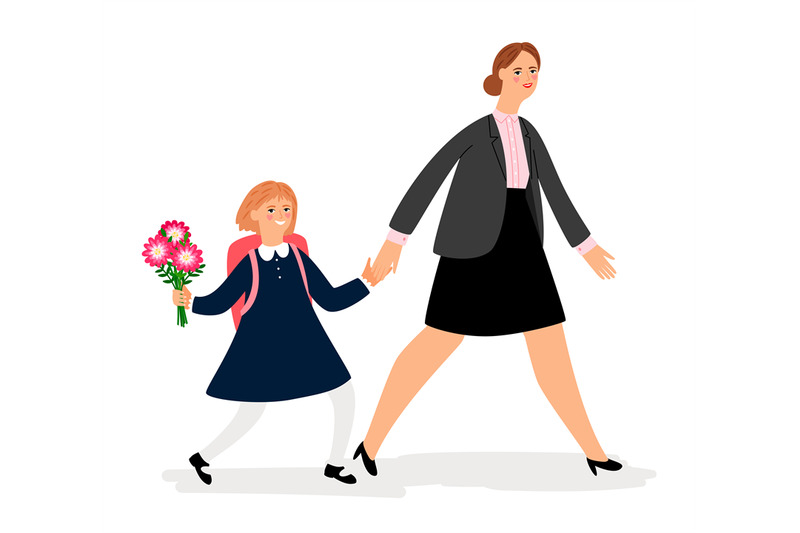 woman-and-girl-going-to-school