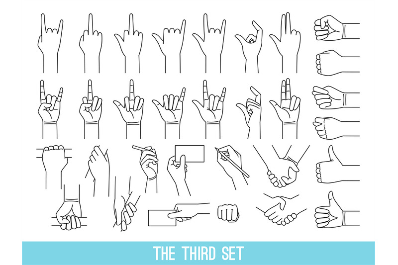 hands-showing-gestures-outline-illustrations-set