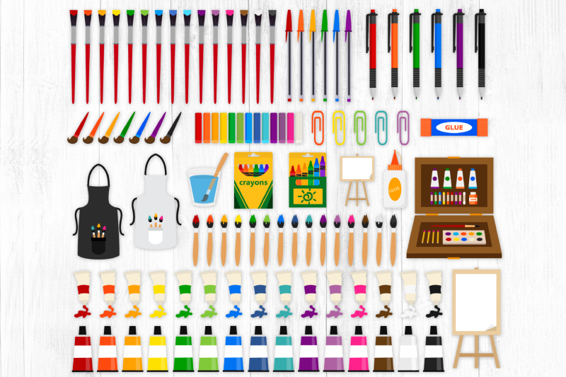 art-supplies-clipart-markers-pencils-crayons-paint-school-png