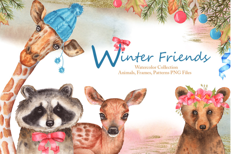 winter-friends-watercolor-collection
