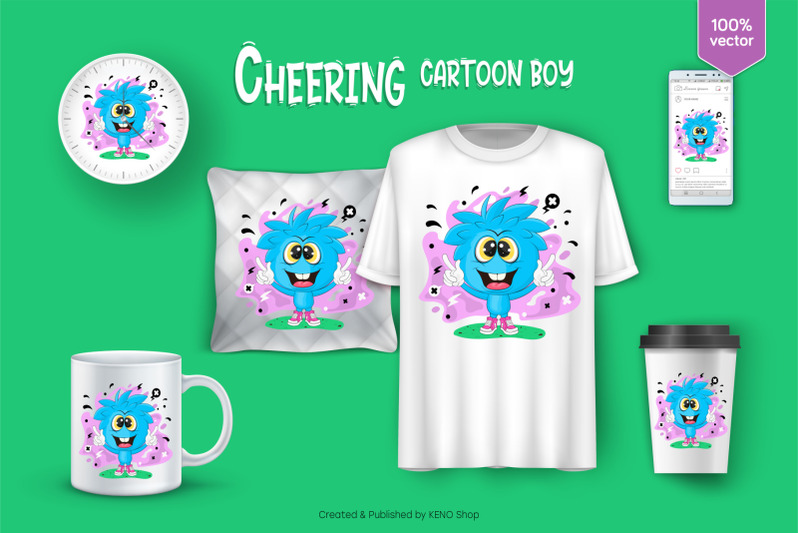 cheering-cartoon-boy