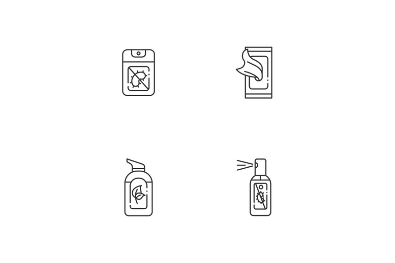 antibacterial-hand-sanitizers-linear-icons-set