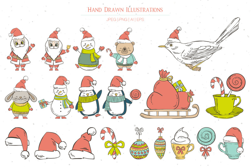 christmas-animals-snowmans-santas-and-elements
