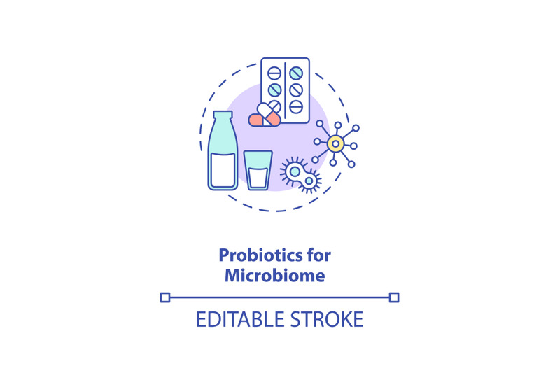 probiotics-for-microbiome-concept-icon