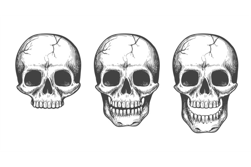 skull-face-sketch-set