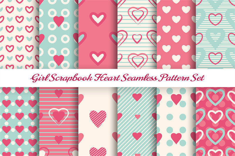 scrapbook-girl-seamless-pattern-set