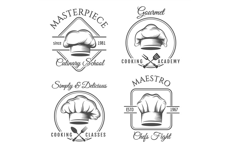 chef-hat-label-set