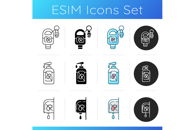 hand-sanitizers-icons-set