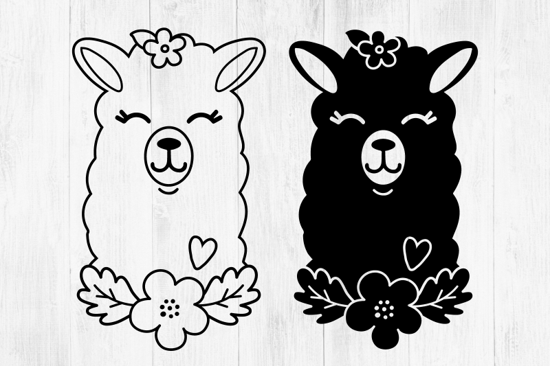 Download Llama SVG, Llama Clipart, Llama Face, Floral Llama, Cute ...