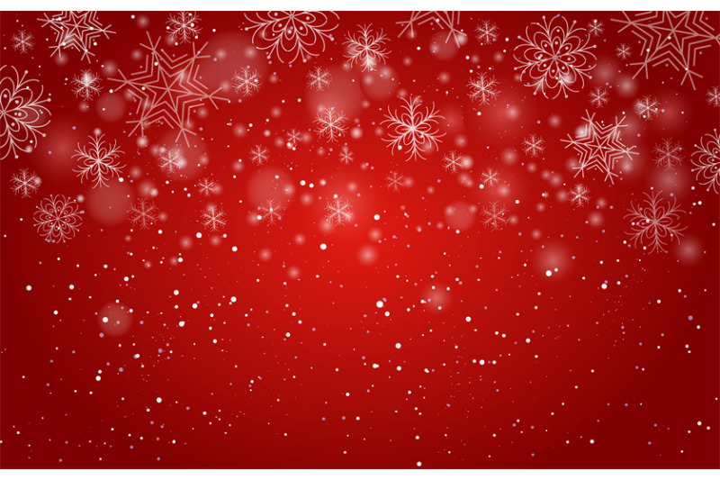 red-bokeh-snowflakes-background