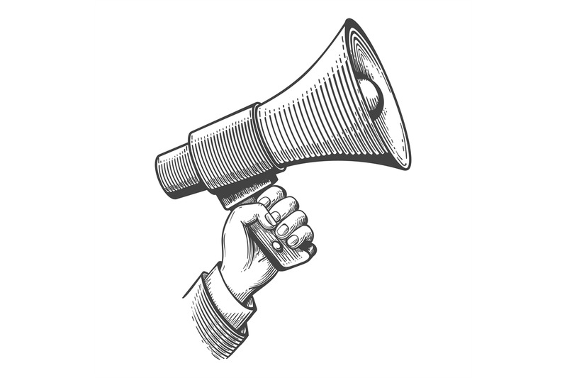 megaphone-engraving-sketch