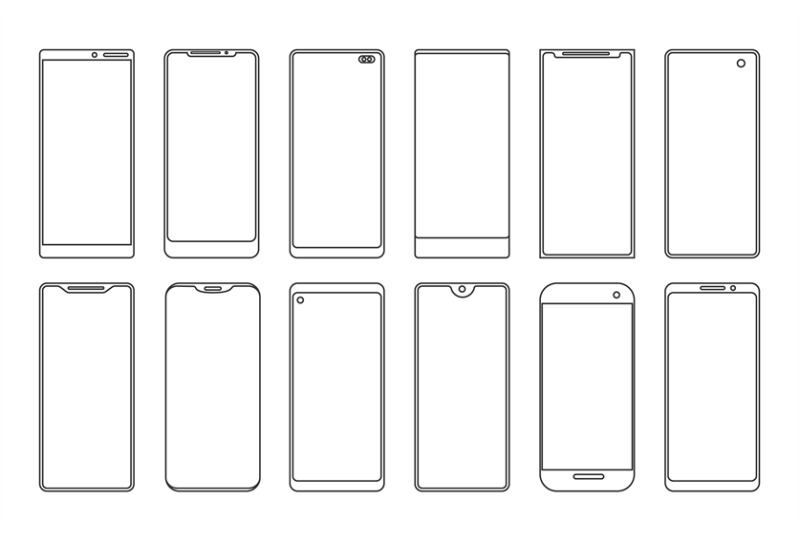 line-smartphone-touchscreen-frames