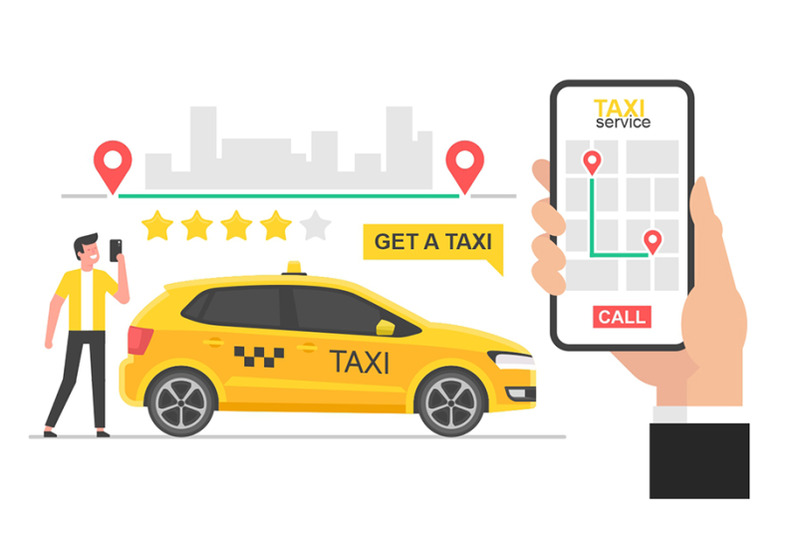 online-taxi-concept