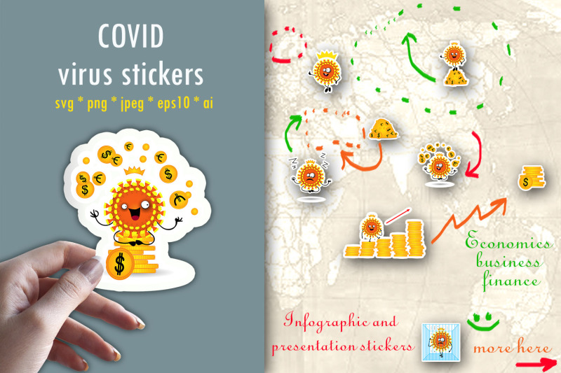 covid-stickers-coronavirus-stickers-economic-crisis-finance