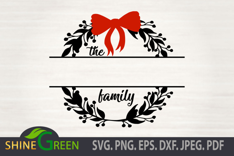 family-monogram-svg-christmas-floral-frame-round-sign