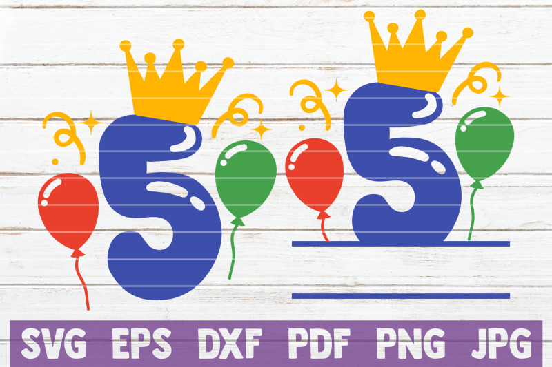 birthday-balloons-no-5-svg-cut-file