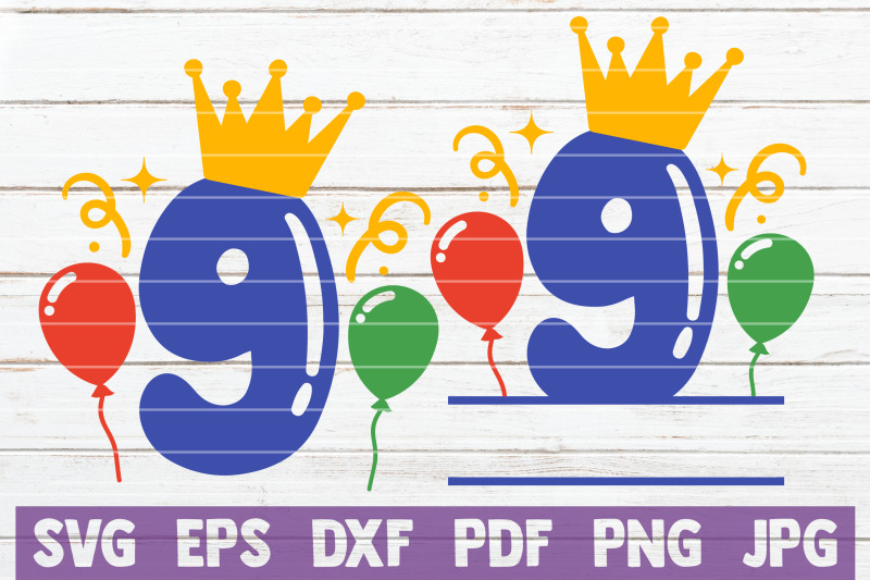 birthday-balloons-no-9-svg-cut-file