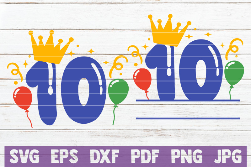 birthday-balloons-no-10-svg-cut-file