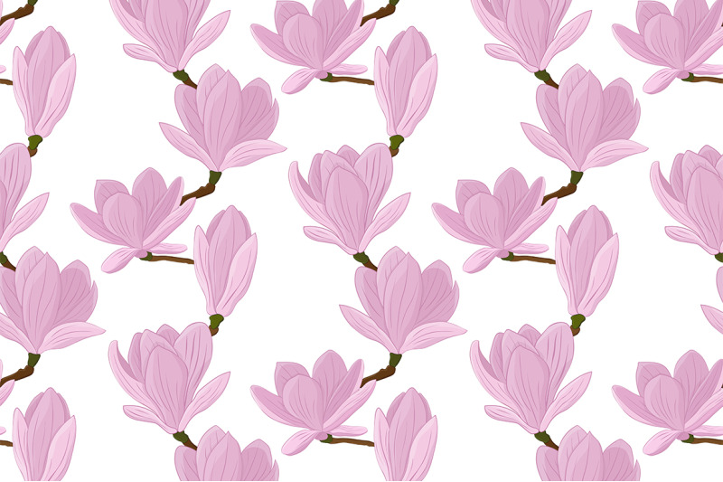 Download Magnolia pattern vector. Magnolia SVG flower pattern ...