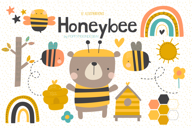 honeybee-clipart-set